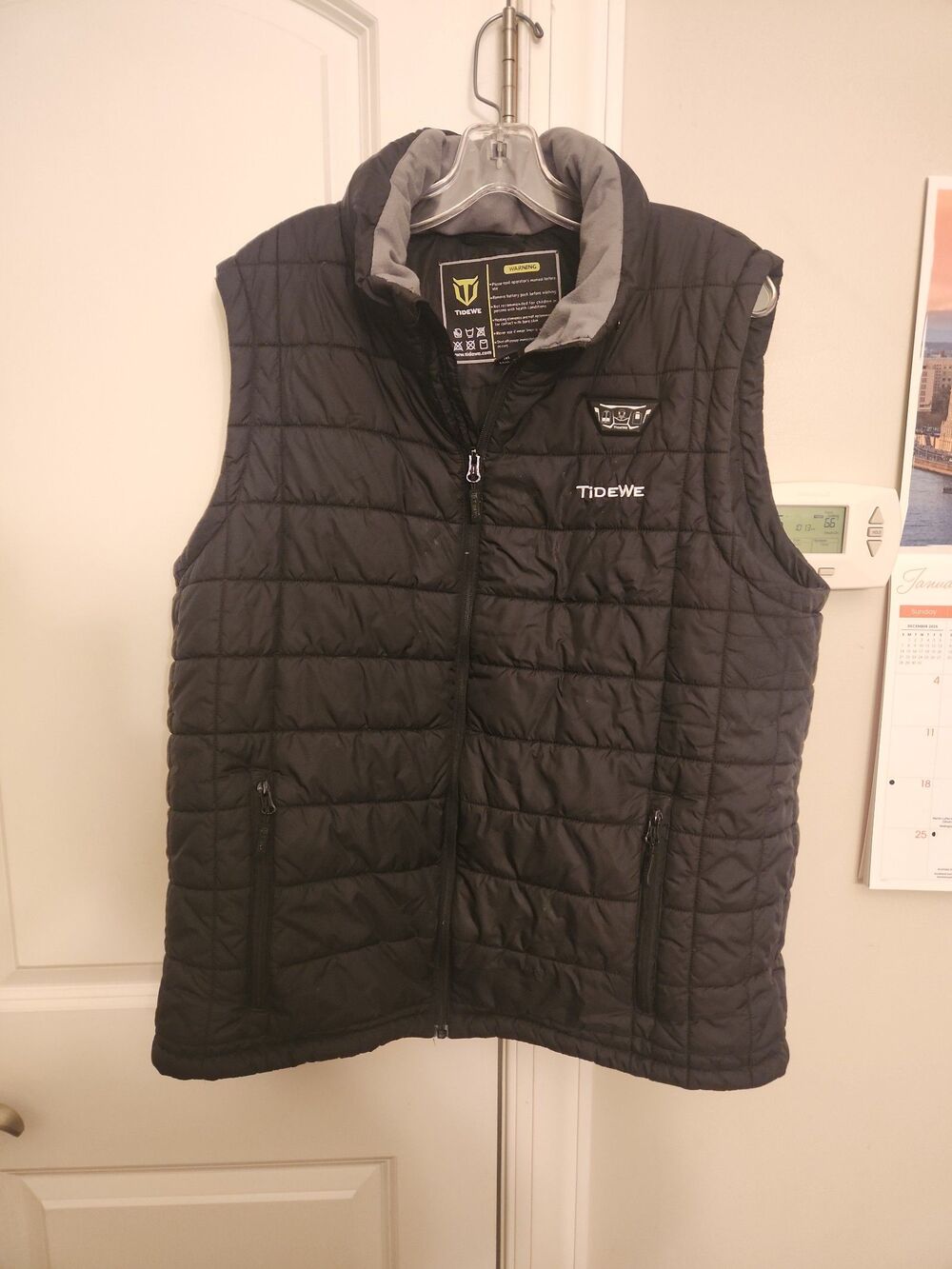 TideWe Men's Black Heated Vest Size M